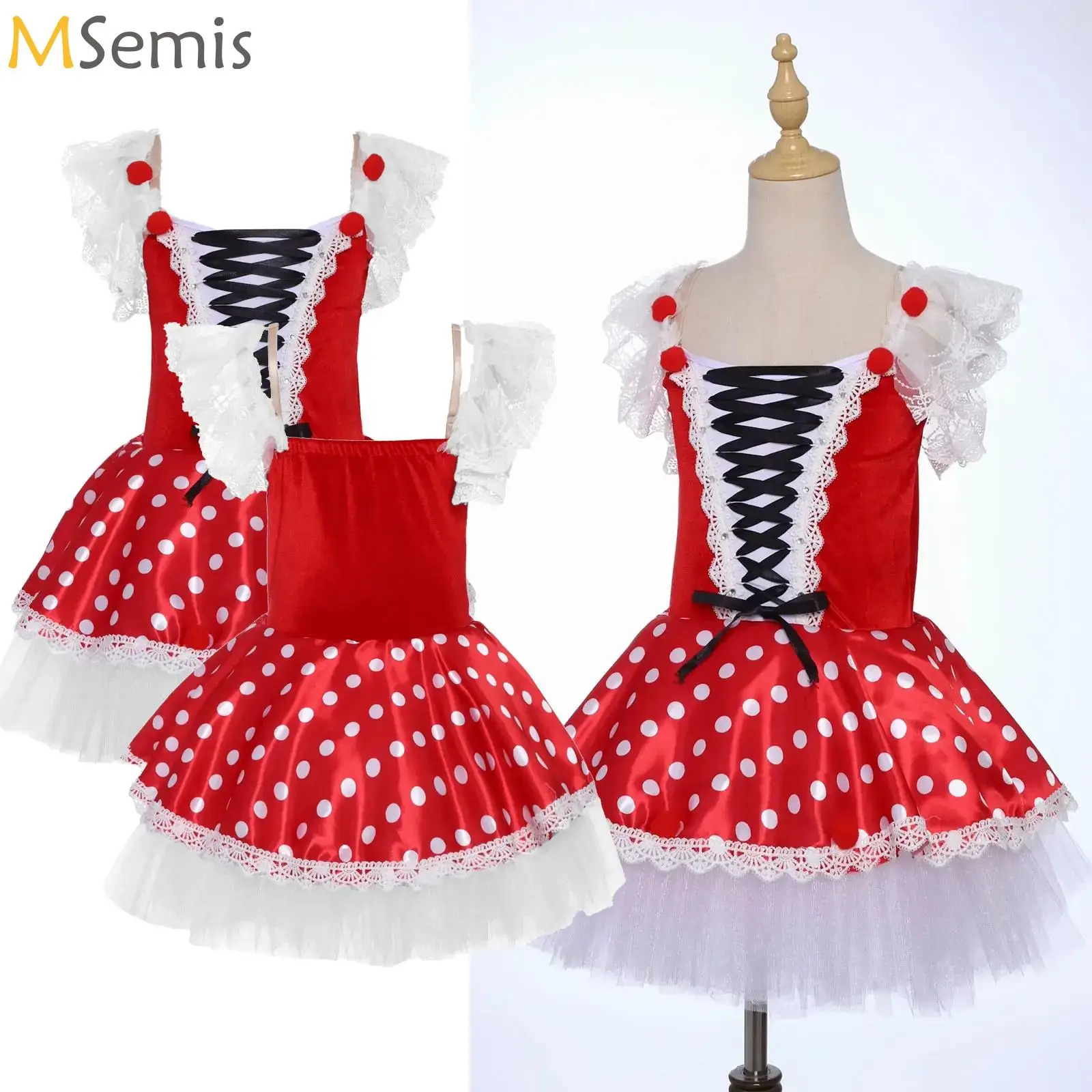Girls Ballet Dress Lace-up Velvet Performance Dress Little Swan Dance Layered Dress Girl Swan Lake Stage Dance Costume