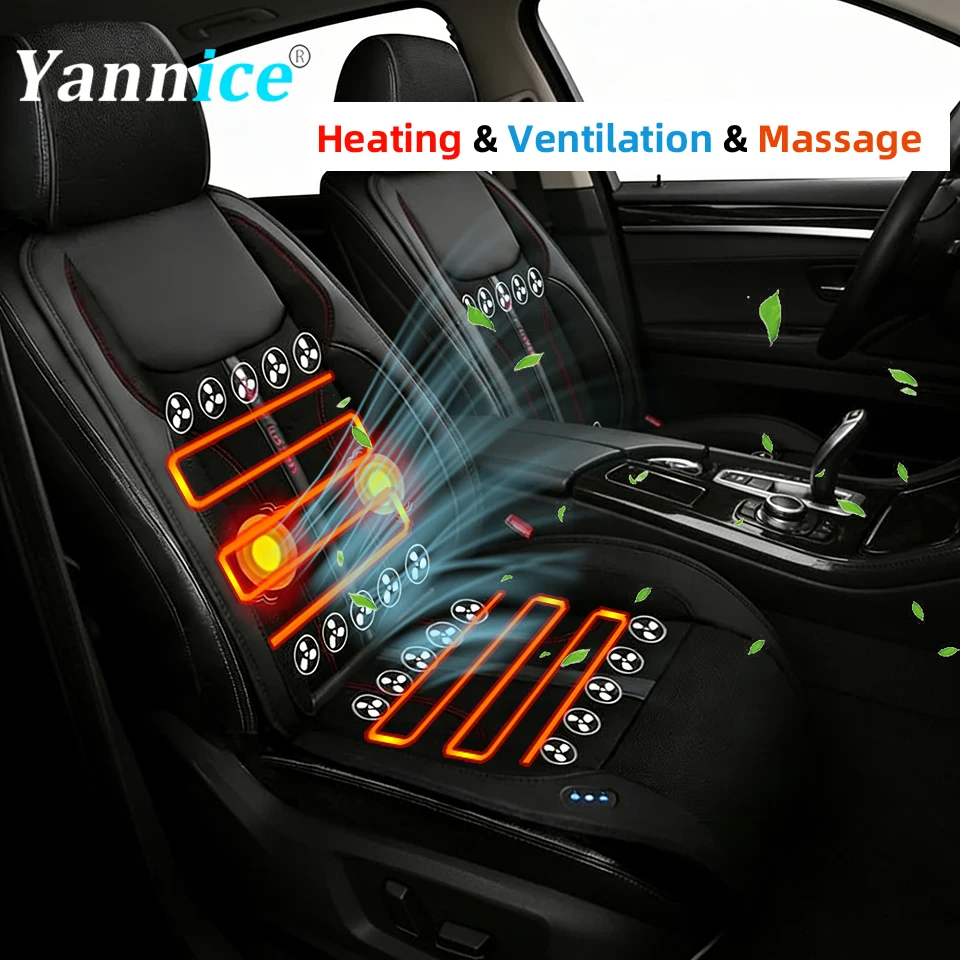 

3 In 1 Car Seat Cushion With 20 Fans Cooling Massage Heating Or Only Ventilation Seat Cover Optional 12V Universal Cover Pad Set