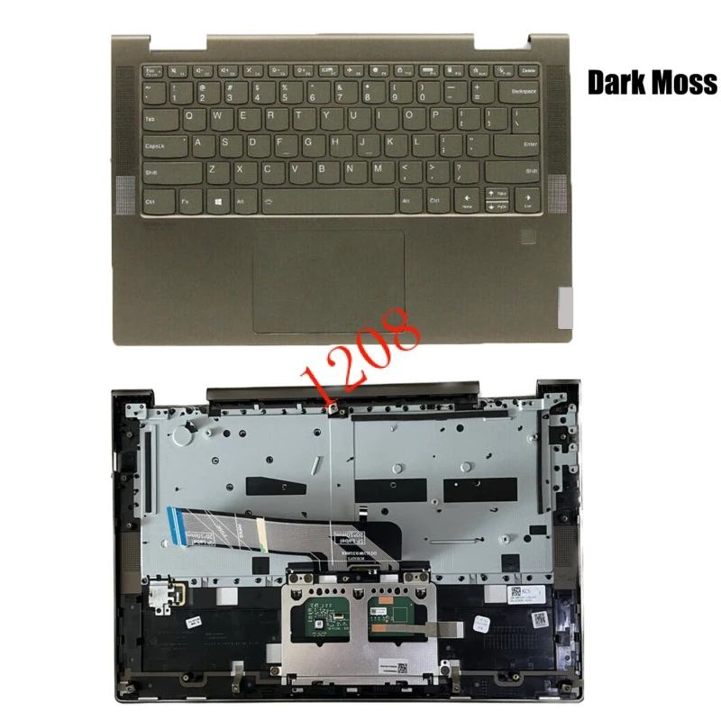 Voor Lenovo Yoga 7-14itl5 7-14 Palmrest Toetsenbord Touchpad 5cb1a08879 Dark Mos Us