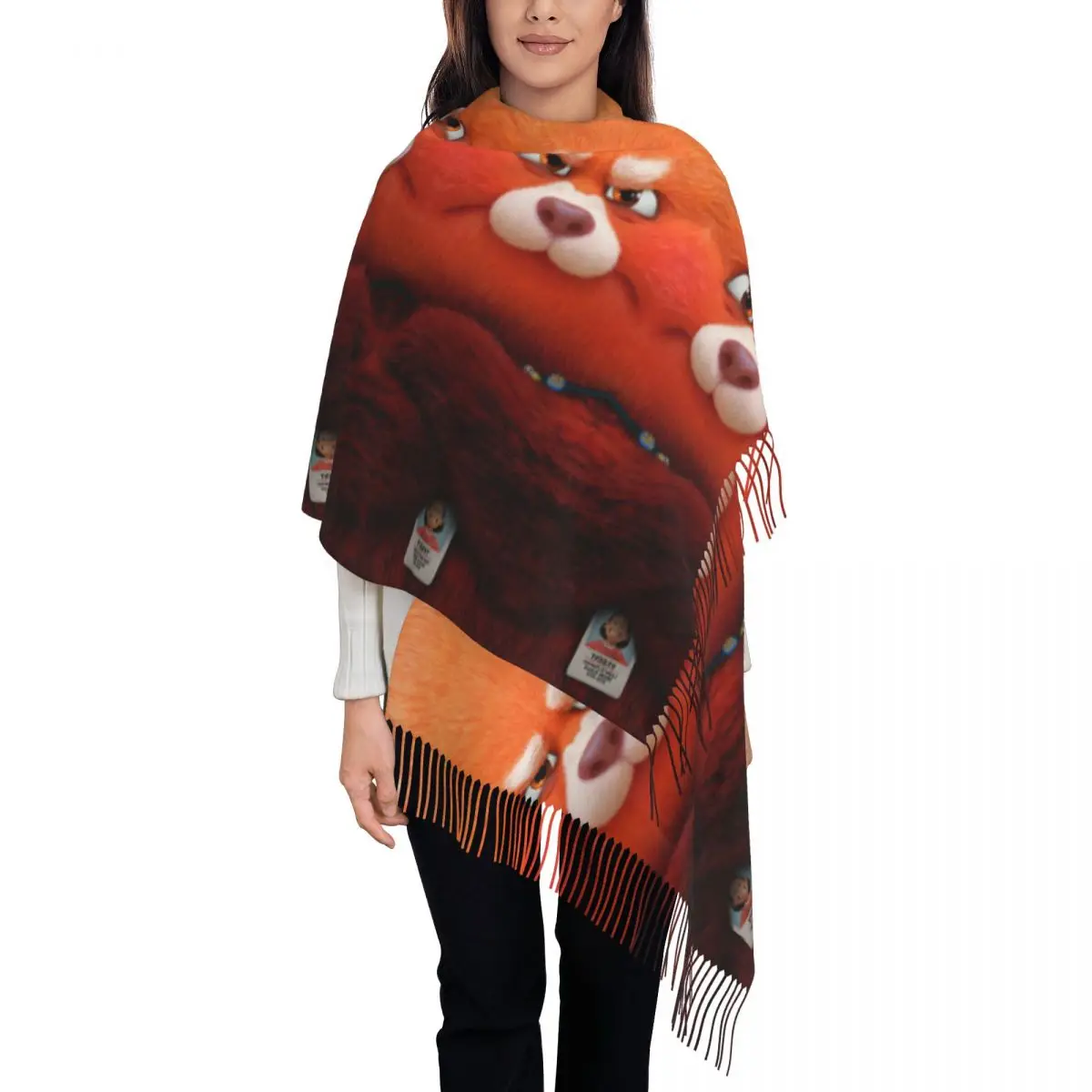 Custom Printed Turning Red Movies Scarf Men Women Winter Fall Warm Scarves Shawl Wrap