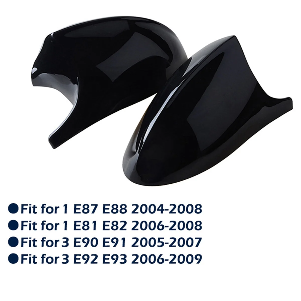 Автомобильное глянцевое черное зеркало заднего вида в форме коровы для BMW 1, 3 серии, E81, E87, E90, E92, 2004, 2005, 2006, 2007, 2008, 2009, 1 пара