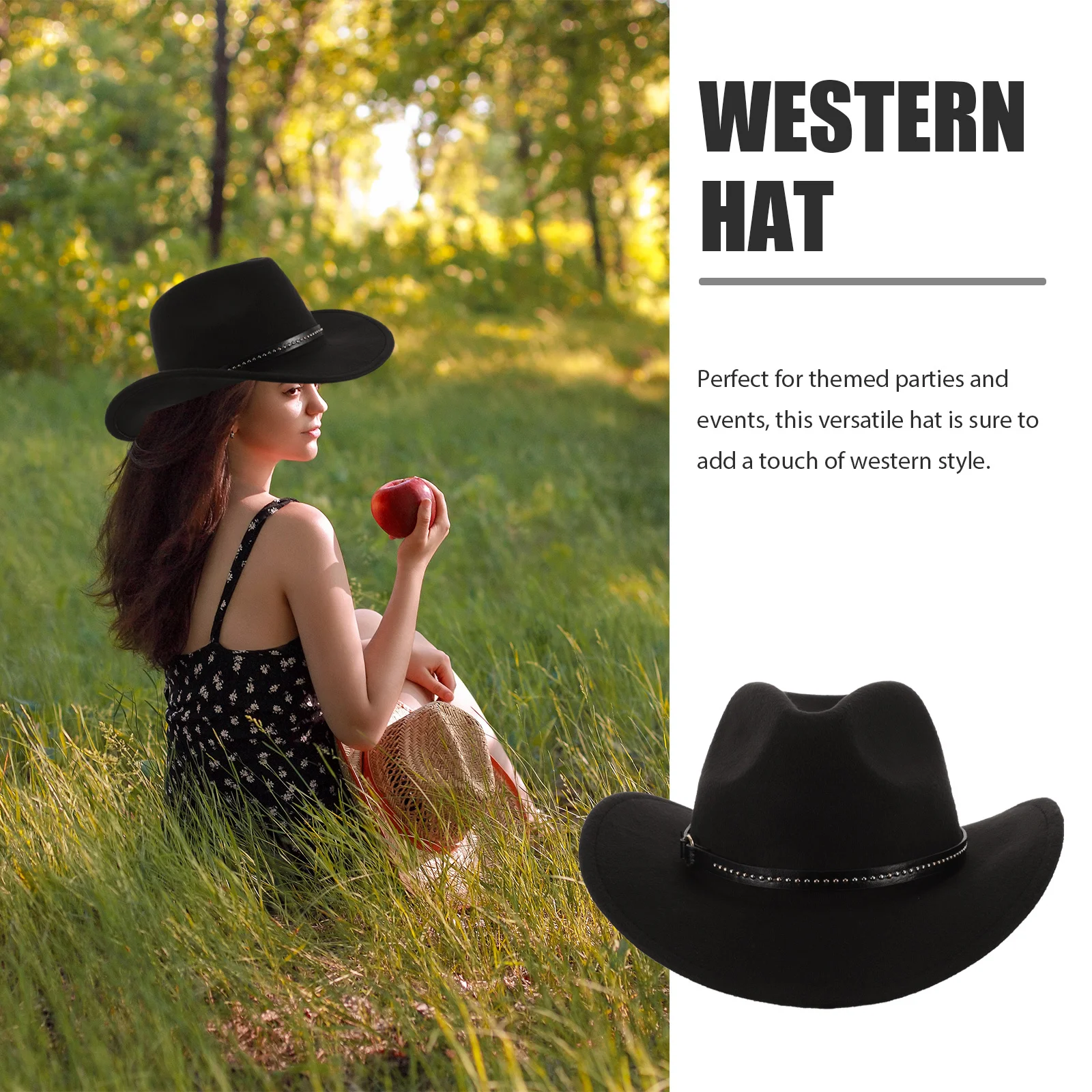 

Women Men Western Cowboy Hat Party Outfits For Women Wear Wide Brim Costume Accessory Cowgirl Costume Outdoor Hat