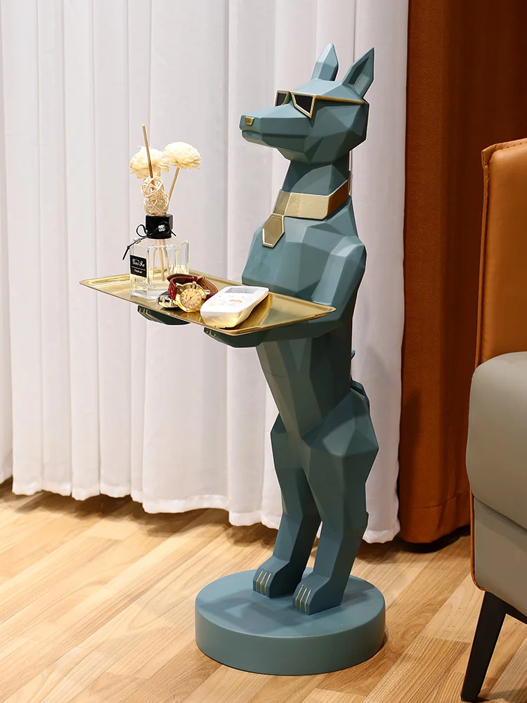 Room Decor Large Dog Statue Decoration Luxury LivingRoom TV Cabinet Sofa Corner Storage Tray Decoration Sculpture Home Accessory