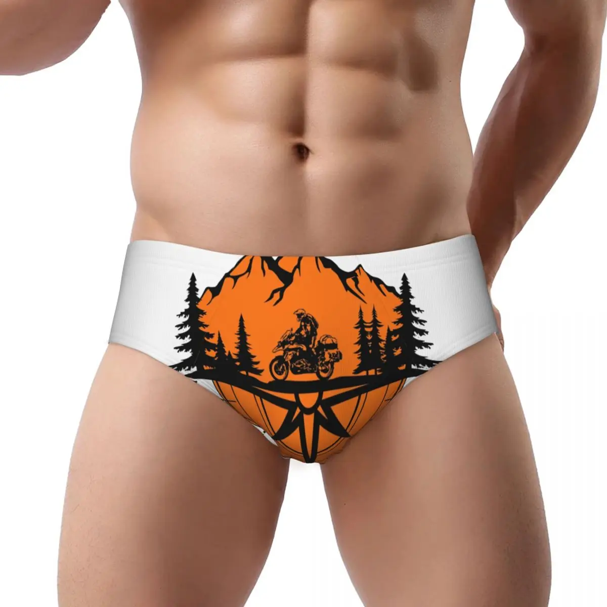 Custom Men's Mountain Adventure GS Motorbike Compass Explore Panties Underwear Male Breathable Briefs Underpants