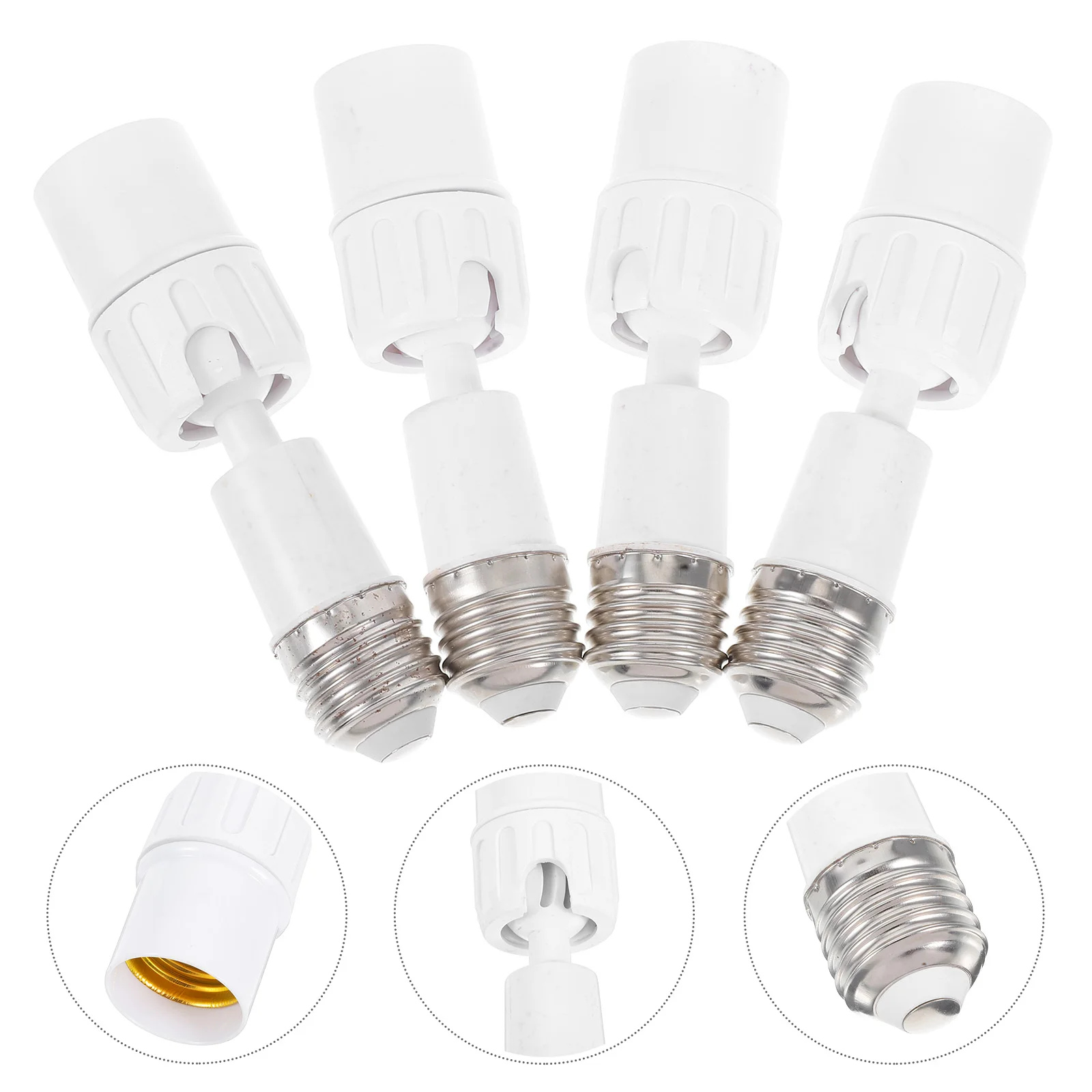 

4 Pcs Light Socket Extender Bulb Base Double-ended Cotton Swabs Lamp Shade Adapter Converter Holders Articulated