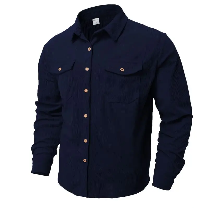 Men's shirt, neat and simple, full of texture, classic and enduring, simple and advanced.