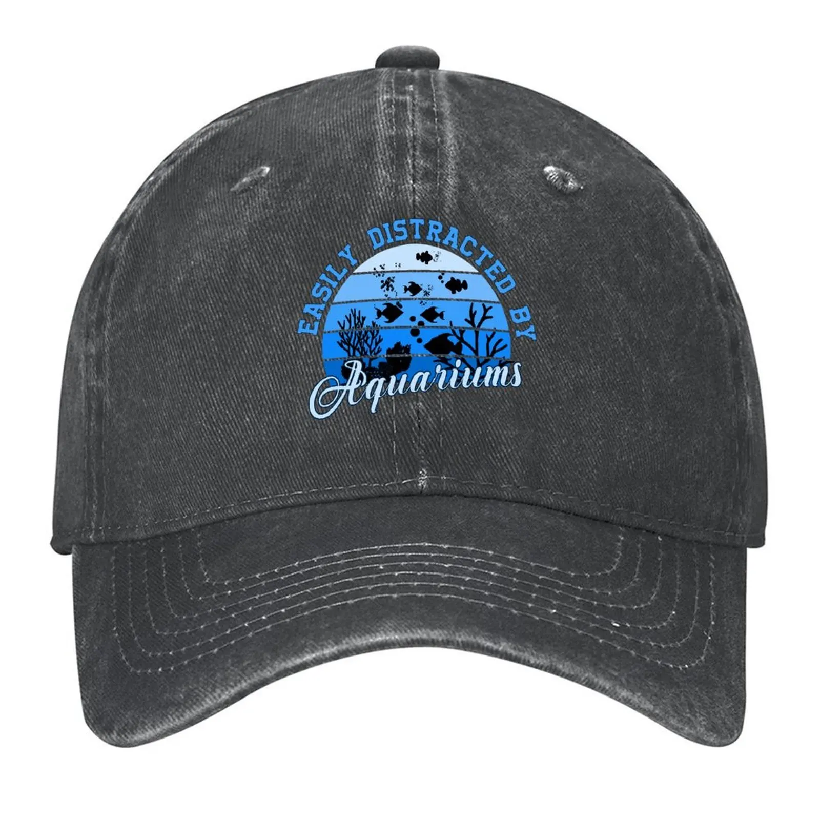 

Easily Distracted By Aquariums Baseball Cap Unique hats western Hat birthday Anime Girl Men's