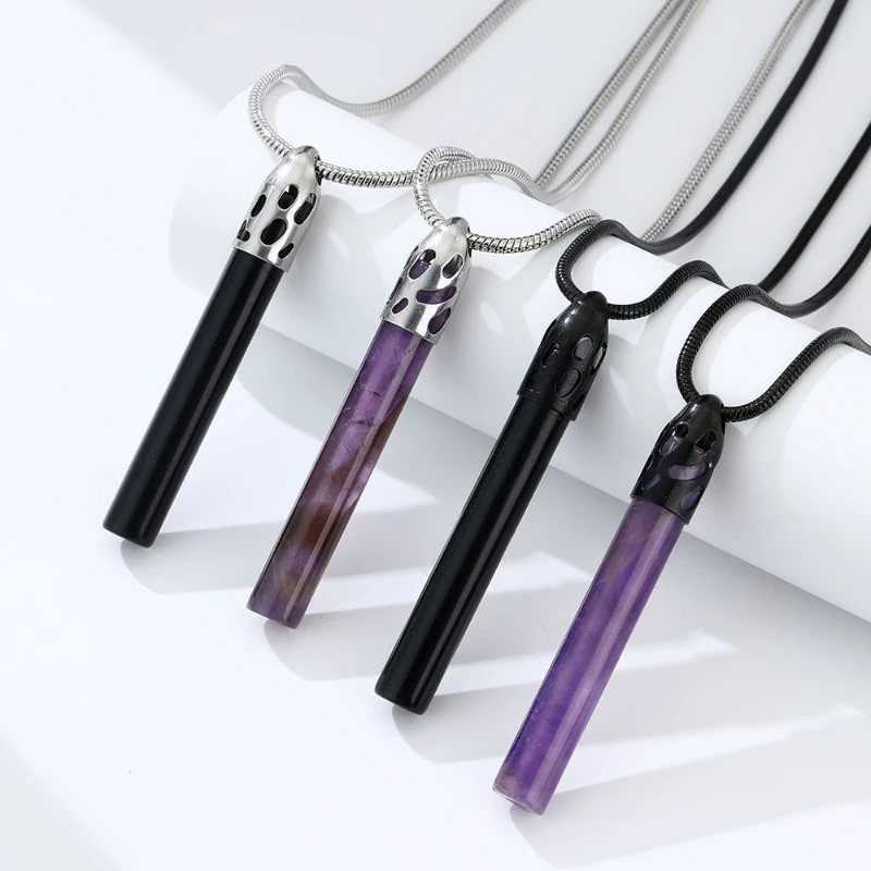 Tigerauge Stein Achtsamkeit Meditation Atem Anhänger Edelstahl Männer Frauen Stressabbau Halskette Modeschmuck