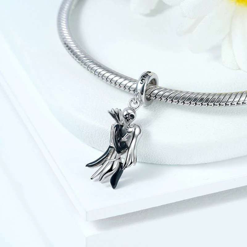 New 925 Sterling Silver Halloween Bat Terror Pumpkin Charm Hang Bead Fit Original Pendant Bead Bracelet Fashion DIY Woman Jewel