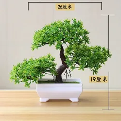 Artificial Plastic Plants Bonsai Small Tree Simulation Pot Table Potted Ornaments Flower Garden Arrangement Home Table Decor 1Pc