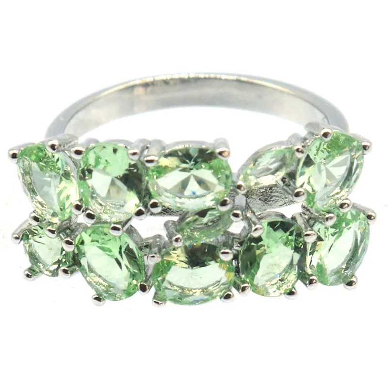 

Buy 4 Get 1 Free SheCrown 22x11mm Green Tsavorite Garnet Pink Kunzite Garnet Aquamarine Silver Rings Many Sizes