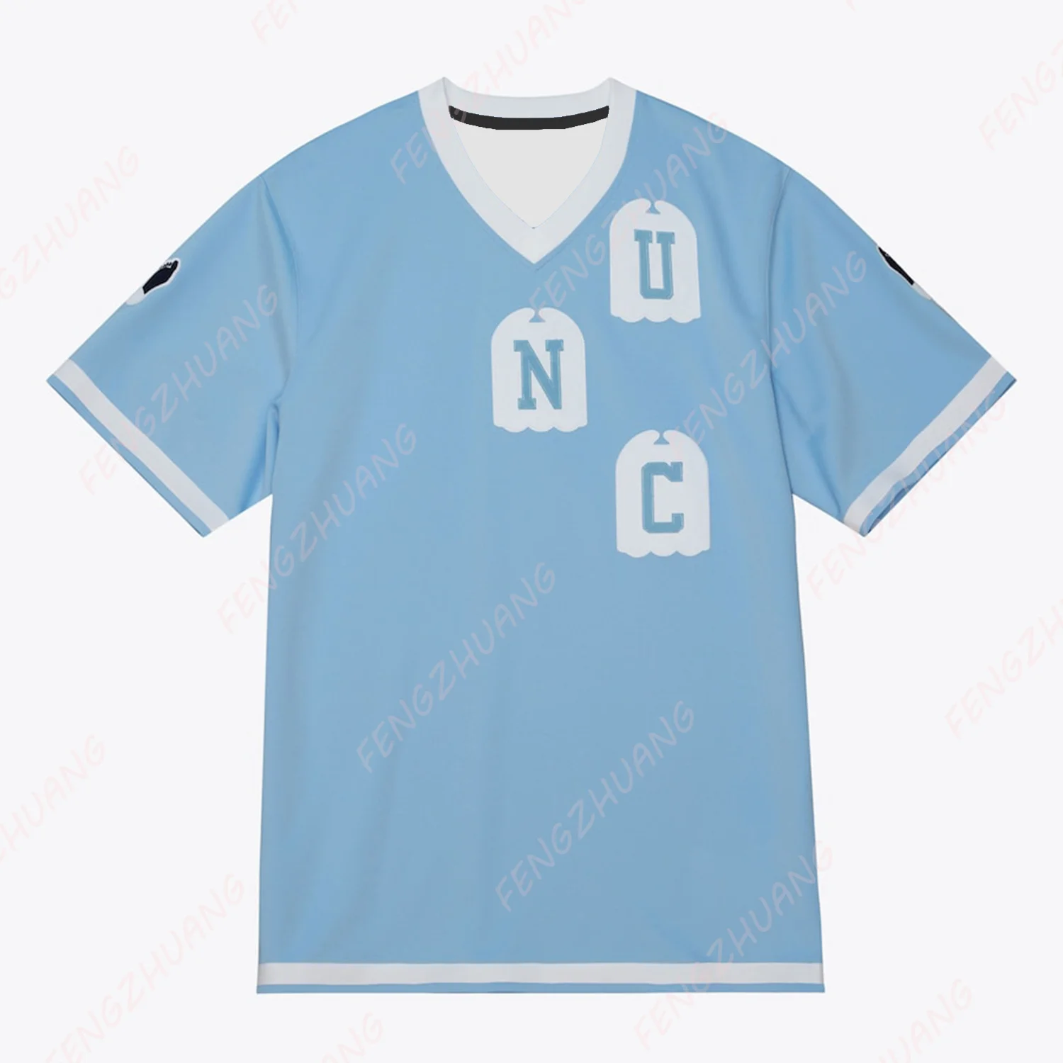 Men's Carolina Blue North Carolina Tar Heels 1983/84 Shooting Shirt Juniors Jersey Summer Classic Loose Jersey T-Shirt New