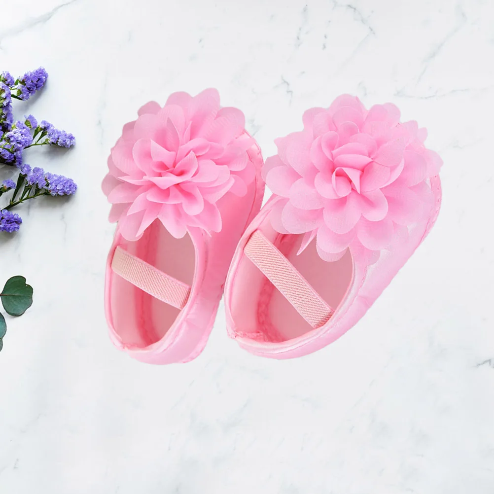 

1 пара обуви для маленьких девочек, размер 11, розовая классическая обувь для новорожденных, мягкая гибкая подошва, нескользящая домашняя и уличная одежда