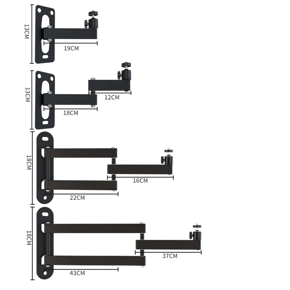 Wall Mount Photography Studio Boom Arm for Video Strobe Lights Max Length Horizontal and Vertical Rotatable Punch Required