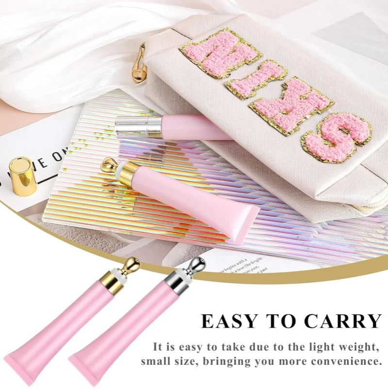 50 Stück 20 ml【Logo-Anpassung】Zinklegierung Golden Silvery Massage Pink Purple Frosted Tube Cold Lip Glaze Lip Oil Augencreme