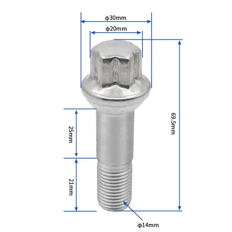 0009905407 For Mercedes Benz W164 W166 X204 X166 W221 W222 V222 X222 W251 C216 C217 C292 5Pcs Wheel Lug Bolts Nuts Car Parts