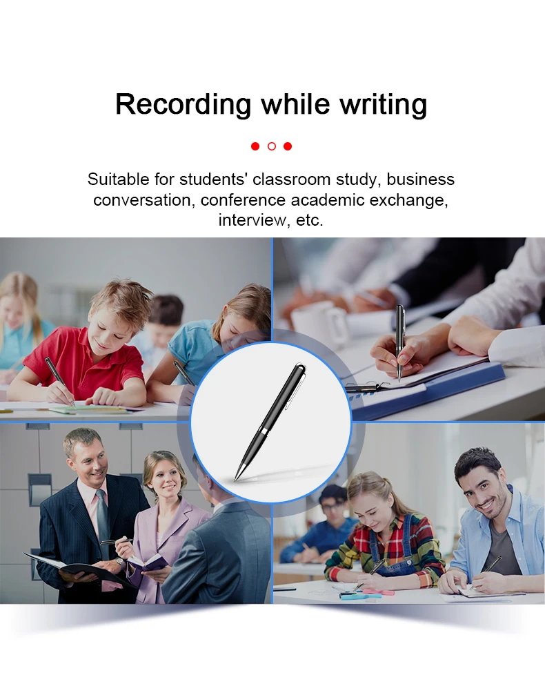 versteckt Spion Mini Voice Recorder Stift Digitale Aufnahme Hören Gerät Sound Professionelle Diktiergerät Audio Micro Kleine MP3 Player Silber – Detail 8