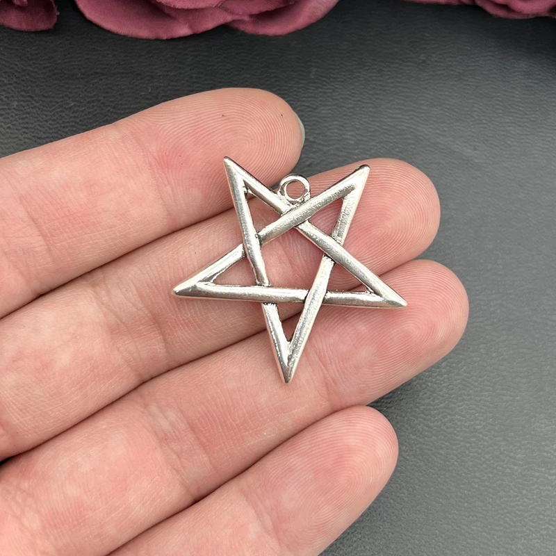 5pcs Inverted Pentacle Pendant, Upside Down Pentacle, Gothic, Occult, Devil, Satanic Minimalist Jewelry Handcrafted Accessories