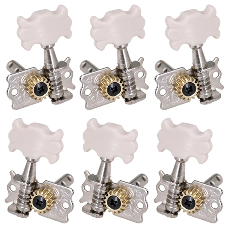 

6Pcs 3R3L Open Guitar Tuning Pegs Machine Heads Oval Button Acoustic Folk Guitar Tuning Peg Tuners String Parts