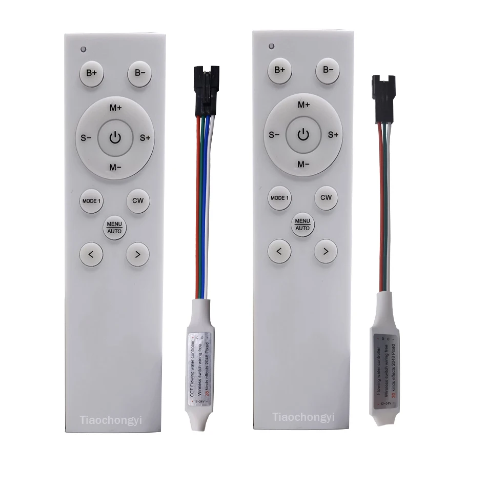 WS2811 RF Remote Single Color White / Warm White Running Water Flowing Horse Race Addressable LED Strip Controller DC 12V 24V