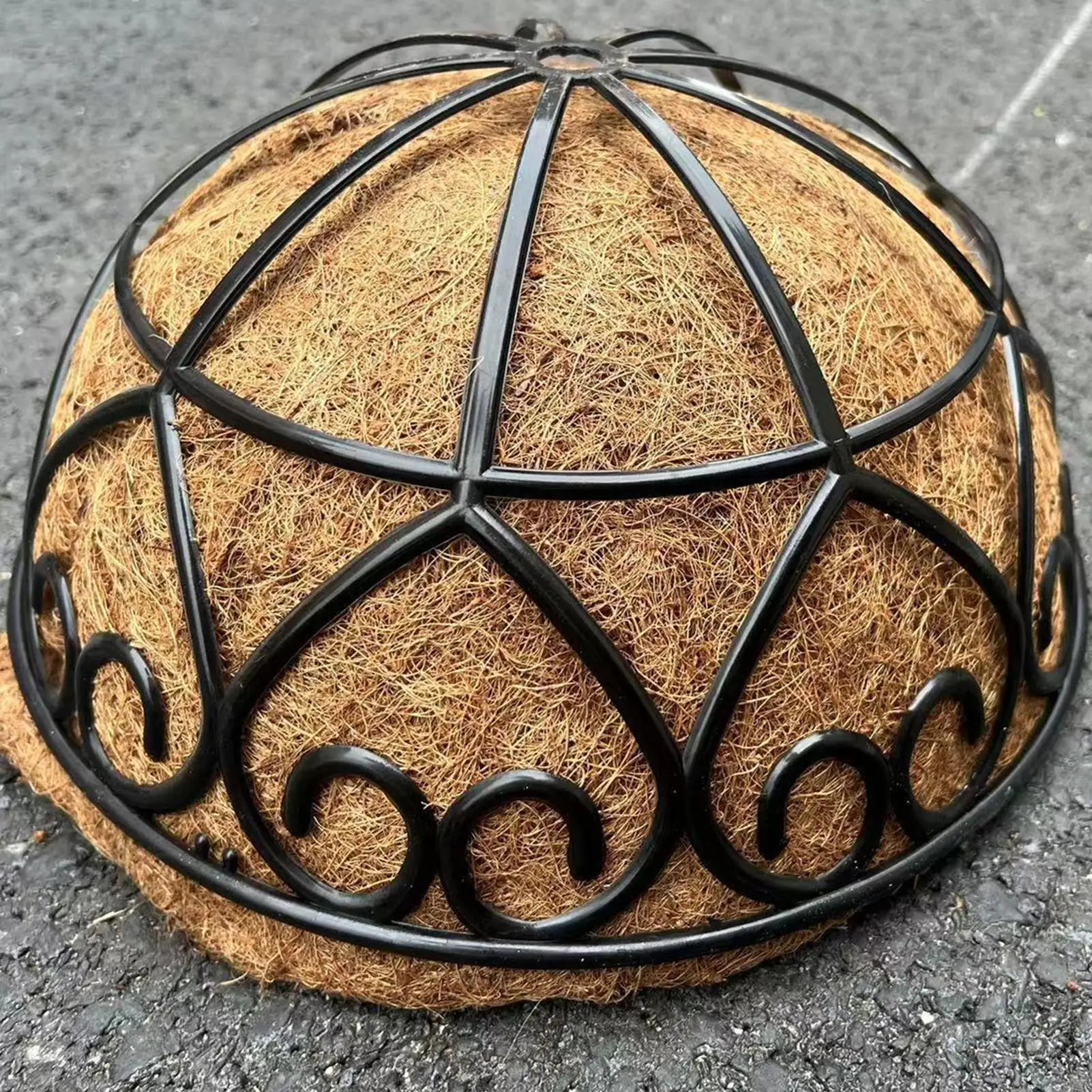 Pots de fleurs en résine, jardinières suspendues avec doublure en fibre de coco, supports ronds pour plantes, pots suspendus, paniers à fleurs en fil métallique pour patio, pelouse, jardin