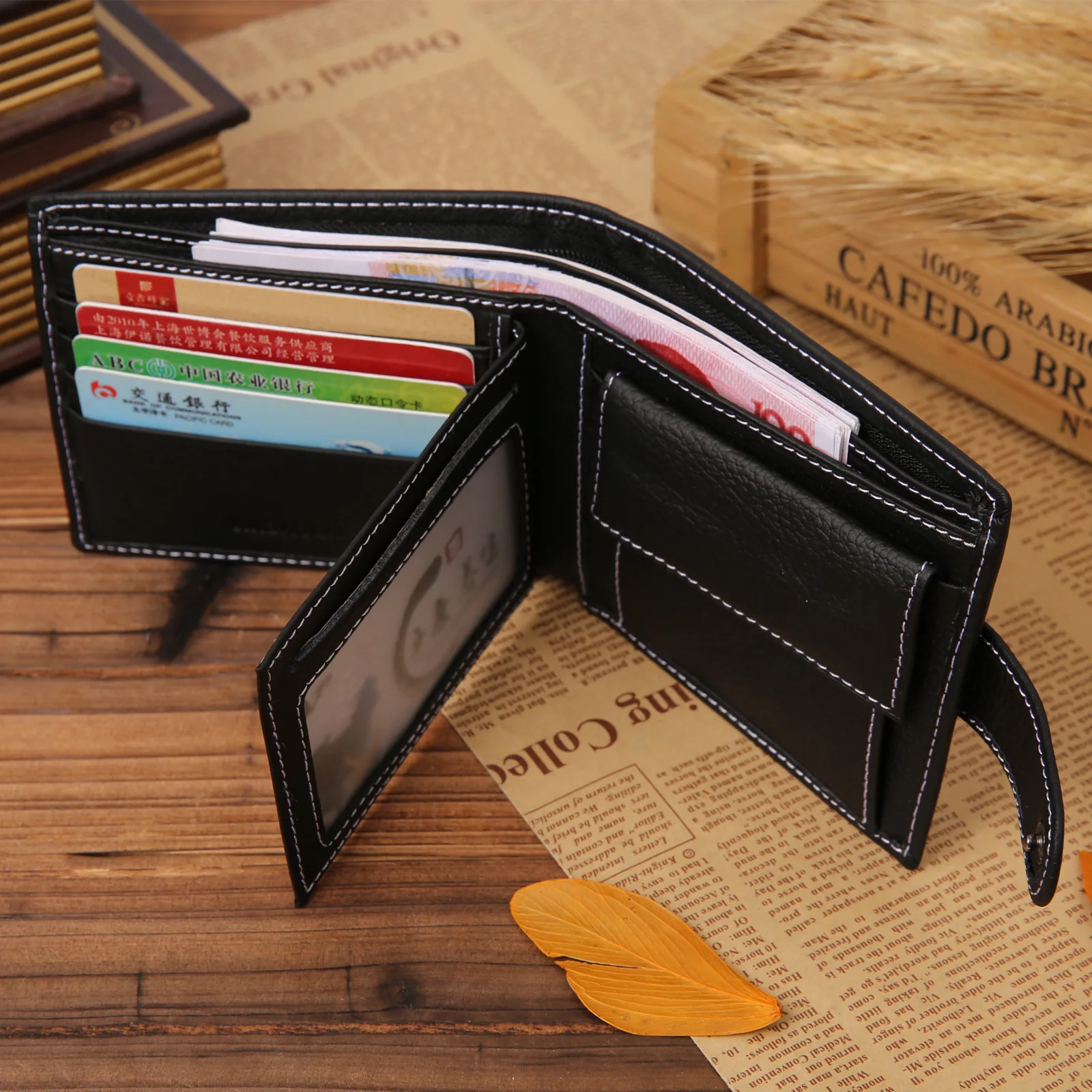 Men Wallet Male Purse For Genuine Leather Slim Caibu Small Gift Money Bag Business Card Holder Man Cardholder Perse Hammock Gold