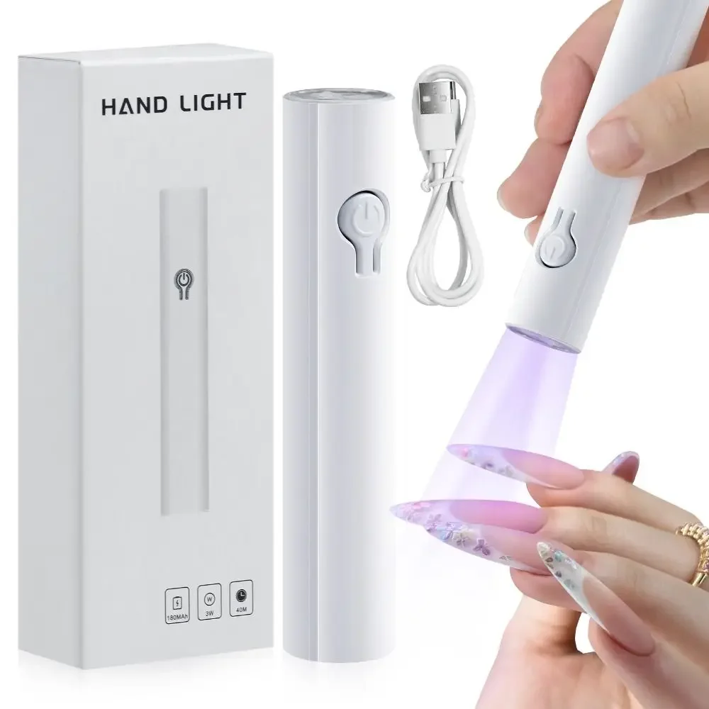 

Convenient Nail Curing Handheld UV Light All Gel Polish USB Rechargeable Handheld Nail Dryer Lamp Quick Dry Nail Lamp at Home