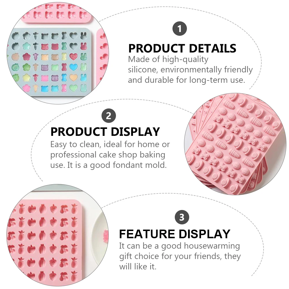 

2Pcs Silicone Fondant Mould Eco Friendly Candy Chocolate Mold for Home and Professional Cake Shop Silicone Fondant Mold