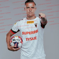 Polish Soccer Jersey Kit Summer Men Soccer Short Sleeve T-Shirt Outdoor Quick Dry Sportswear GKS Tychy Kit Home Jersey Kid Tee