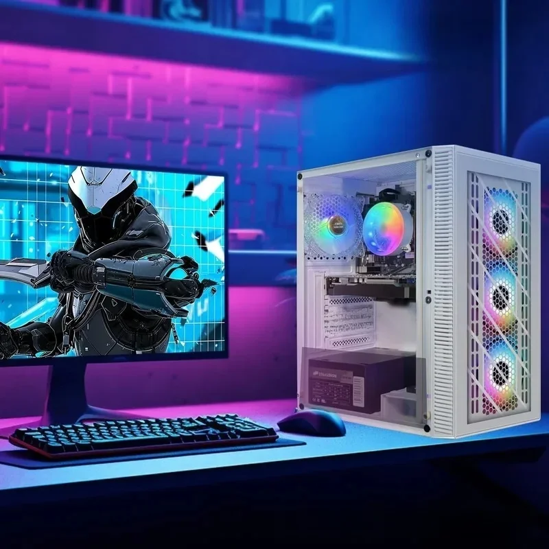 게이밍 PC 컴퓨터, 지포스 GTX 1660 슈퍼 6G, 코어 i7 8세대 최대 4.1GHz, 16G DDR4, 1T SSD, WiFi 6 및 블루투스 5.2, RGB 팬 x4