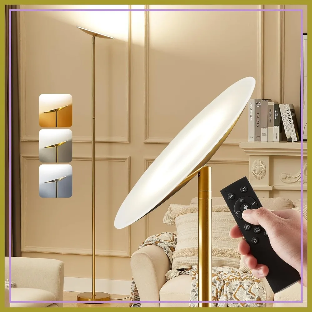 

LED Torchiere Floor Lamp, 3200LM, 71" Tall, Stepless Dimming, Remote & Touch Control, Super Bright for Living Room, Bedroom