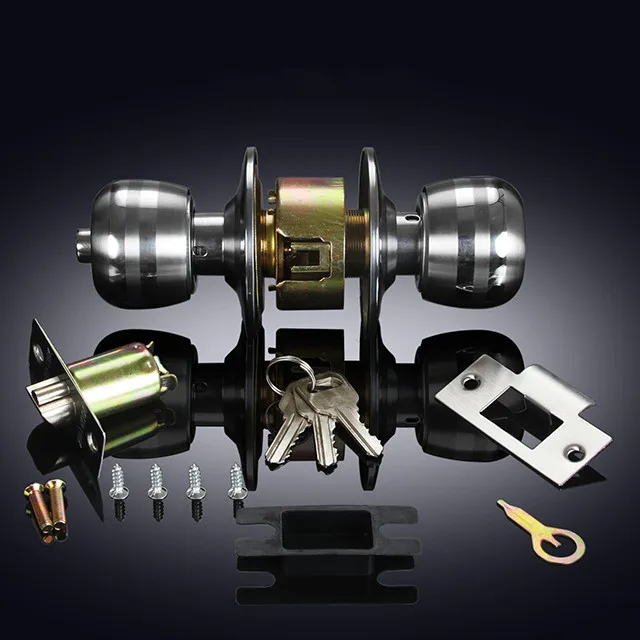 

Универсальный набор замков для помещения с круглой ручкой, дверной замок для ванной комнаты, бытовая фурнитура, дверная ручка с замком и ключом для двери толщиной 30-50 мм