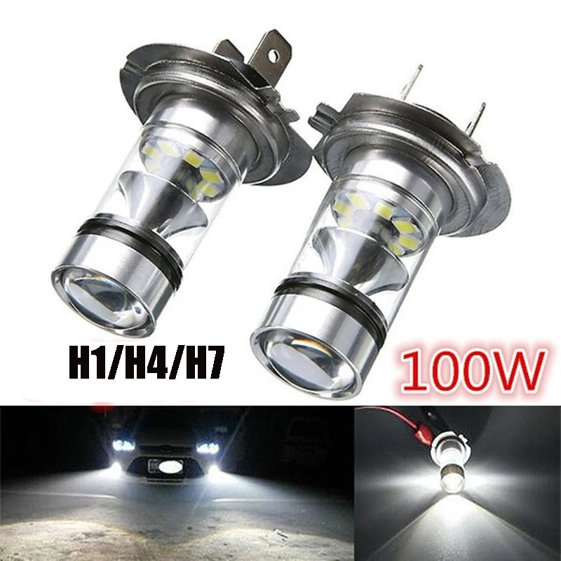 100W Cree llevó la luz antiniebla del coche H4 H7 luz blanca súper brillante lámpara antiniebla enchufe de la bombilla