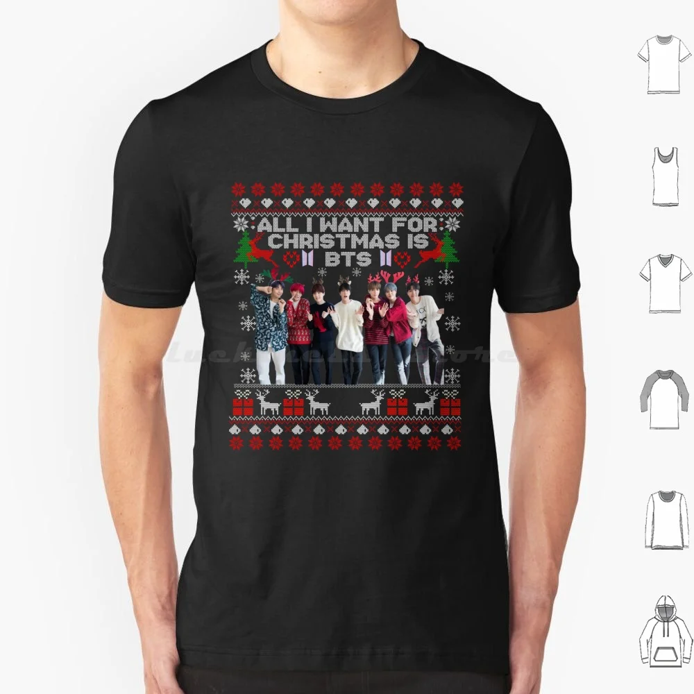 Ugly All I Want For Christmas Is Army Kpop T Shirt Big Size 100% Cotton Memes Kpop K Pop J Hope Jhope Rm Music Funny Proof Logo