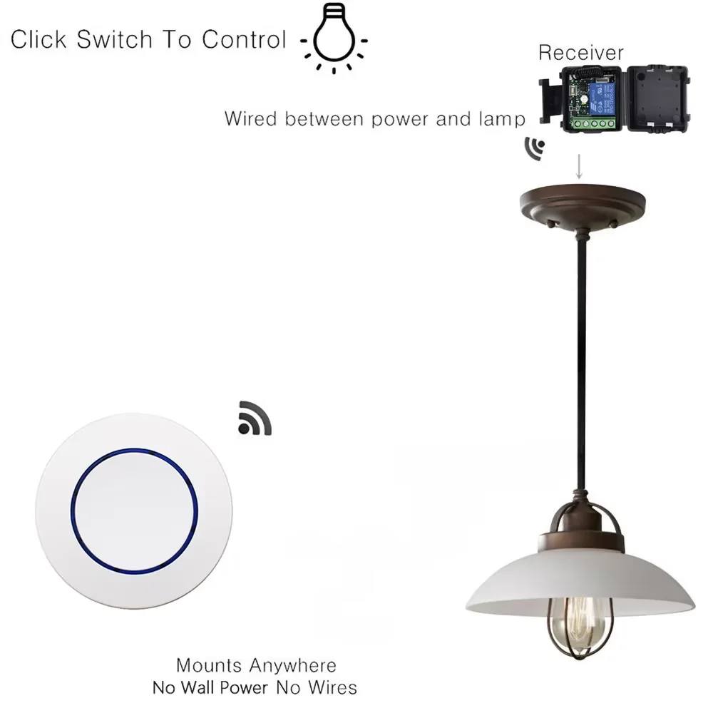 تيار مستمر 12 فولت 24 فولت اللاسلكية RF وحدة التتابع التحكم عن بعد التبديل 433 ميجا هرتز مجموعة أزرار مستديرة ل LED المصباح الكهربي بوابة مروحة الباب DIY بها بنفسك #4