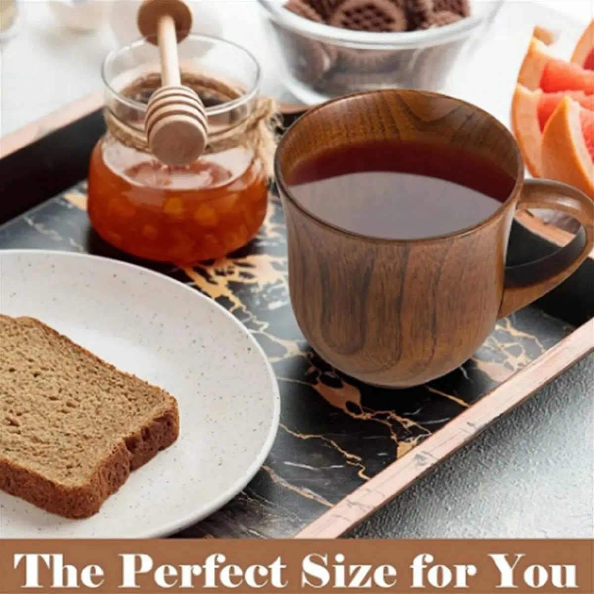 MALL Wooden Cup Solid Wood Cup Solid Wood Water Tea Cup for Kitchen Living Room D
