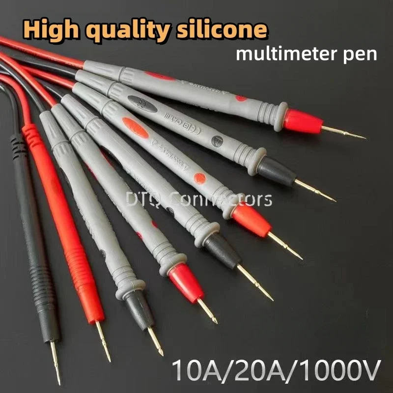 1Pair Universal Digital 1000V 10A 20A Thin Tip Needle Multimeter Multi Meter Test Lead Probe Wire Pen Cable Multimeter Tester