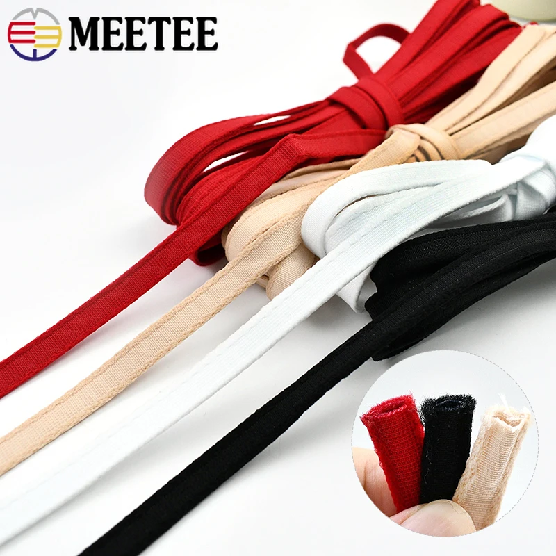 10Meters 10/12mm Nylon Bra Underwire Tubular Hollow Protective Sleeve Bikini Channeling Ribbon Clothing DIY Sewing Accessories