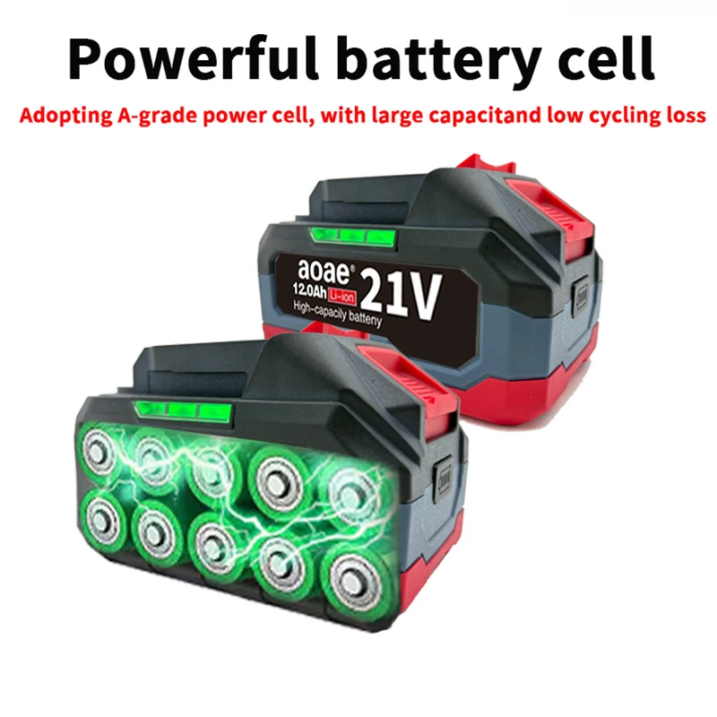 18V 21V 6.0 9.0 12.0Ah dobíjecí lithiová baterie pro Makita 18V elektrické nářadí aku klíč, pila, vrtačka, bruska, šroubovák - náhled 3