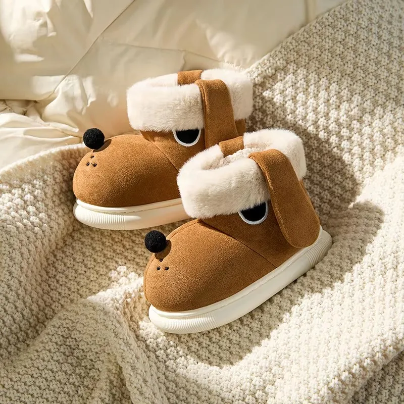 Cheerful Winter children's cotton shoes Cartoon animals indoor and outdoor comfortable home cotton slippers