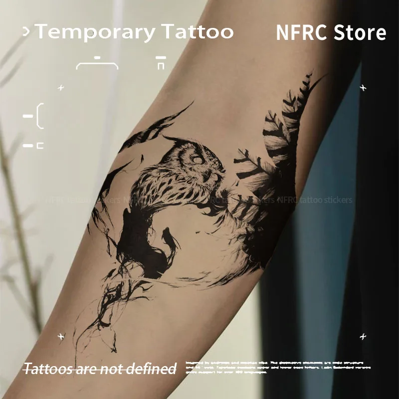 Temporary Tattoos Vintage Sketch Owl Herbal Juice Tattoo Sticker Fake Cheap Goods Stickers Tatoo New Toys Novelty in Toys Weeks