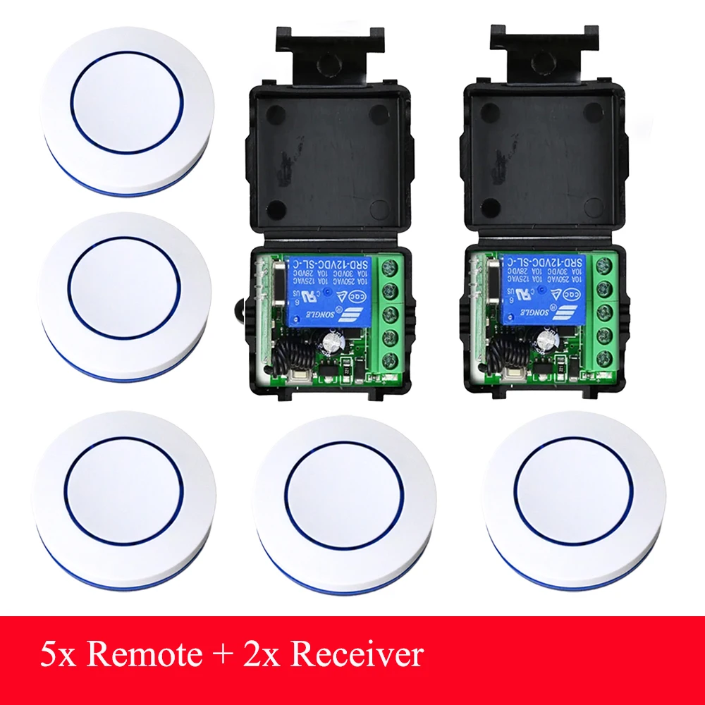 DC 6V 9V 12V 24V 433Mhz Round Button RF Relay Module Remote Control Switch WirelessKit for LED Lamp Bulb Gate Door Fan