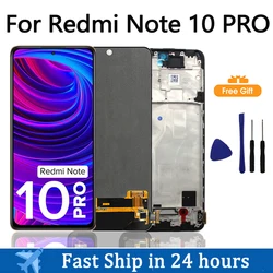 Pantalla táctil LCD AMOLED OEM de 6,67 pulgadas para Xiaomi Redmi Note 10 Pro con marco para Redmi Note10Pro M2101K6G reemplazo de pantalla