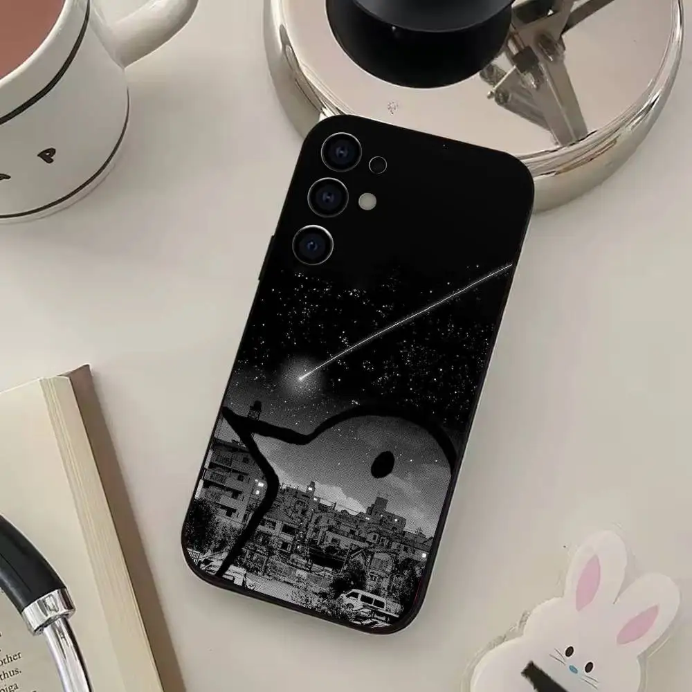 Capa de telefone comics g-goodnight p-punpun para samsung s25, s24, s21, s22, s23, s30, ultra, s20, plus, fe, lite, capa preta macia