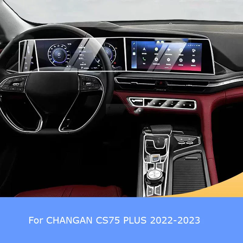 For CHANGAN CS75 PLUS 2022 2023 Gearbox Panel Navigation Screen Automotive Interior TPU Protective Film Car Accessories