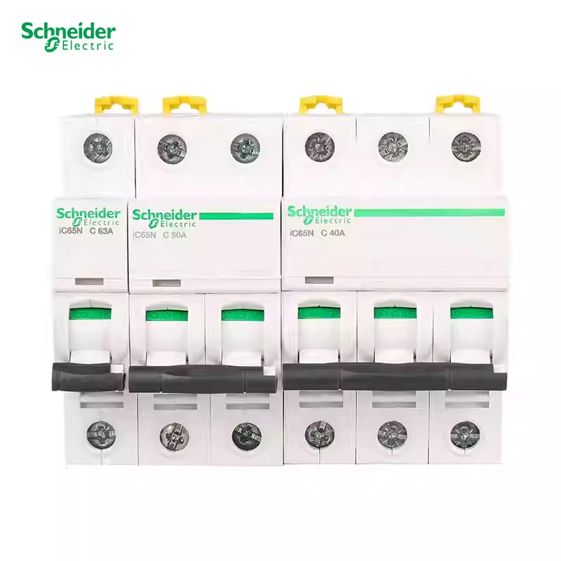 

Миниатюрный автоматический выключатель Schneider IC65H, открытый воздух, тип C, промышленный 3P4P20A32A63A, подлинный, 10 кВА, защита от утечки Schneider