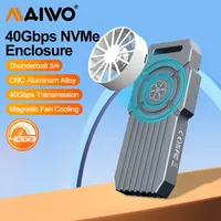 MAIWO 40Gbps M.2 NVMe SSD Enclosure with Thunderbolt 4/3 USB4 Tool Free Installation Support M-Key Interface B+M 2280 SSD Size