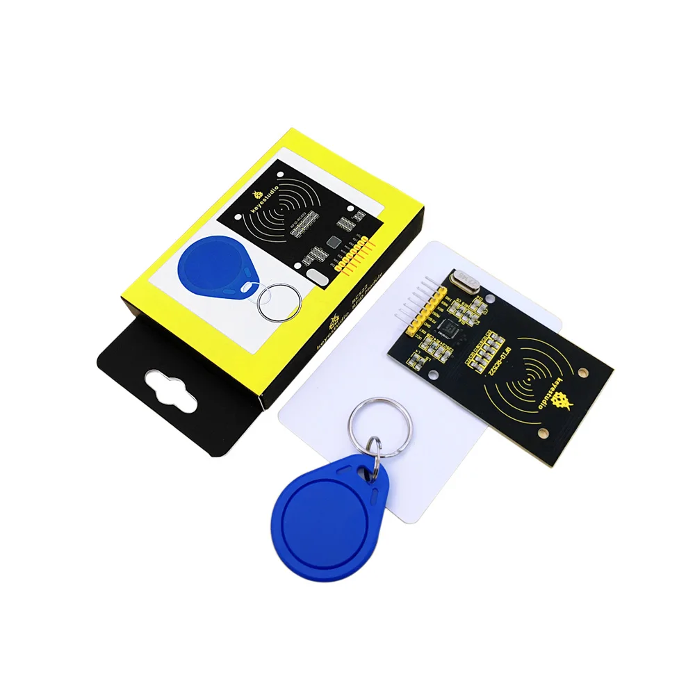 Keyestudio RC522 RFID Module +Fob+ Keychian Kit For Arduino Supported Mifare1 S50 Mifare1 S70 Need For RF Card Terminal Design