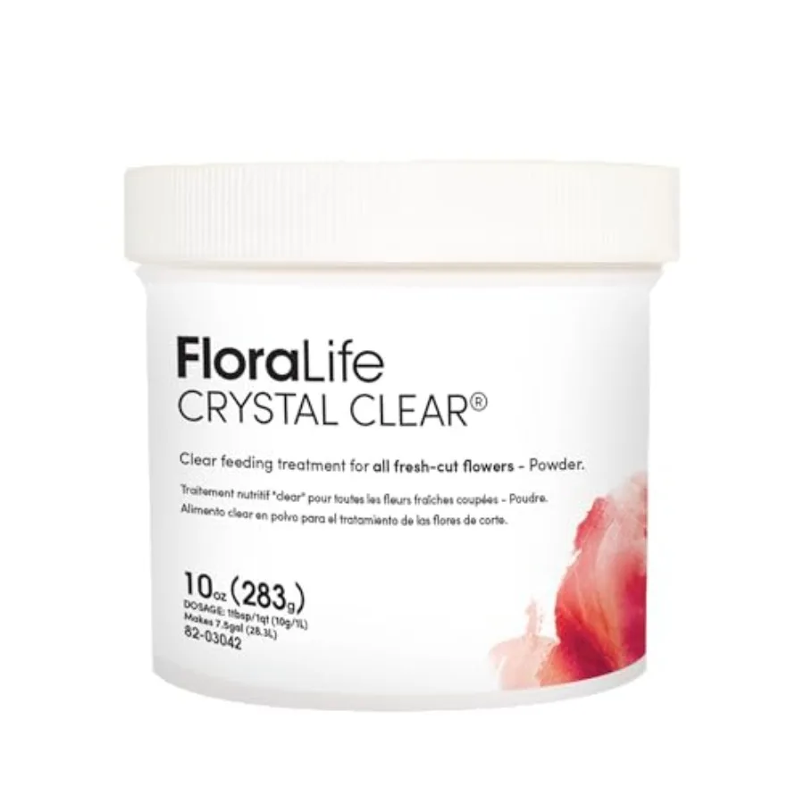 Crystal Clear - Flower Food Powder for Fresh-Cut Flowers, Vases and Floral Foam - 10 oz