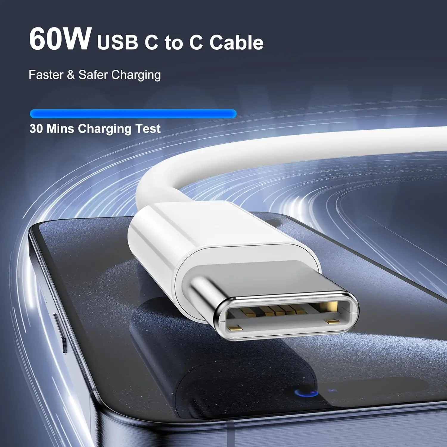 Cavo USB C per iPhone 15 Pro Max Plus iPad ricarica rapida cavo da 60W PD da tipo C a tipo C per caricabatterie rapido Samsung S23 S22 Xiaomi